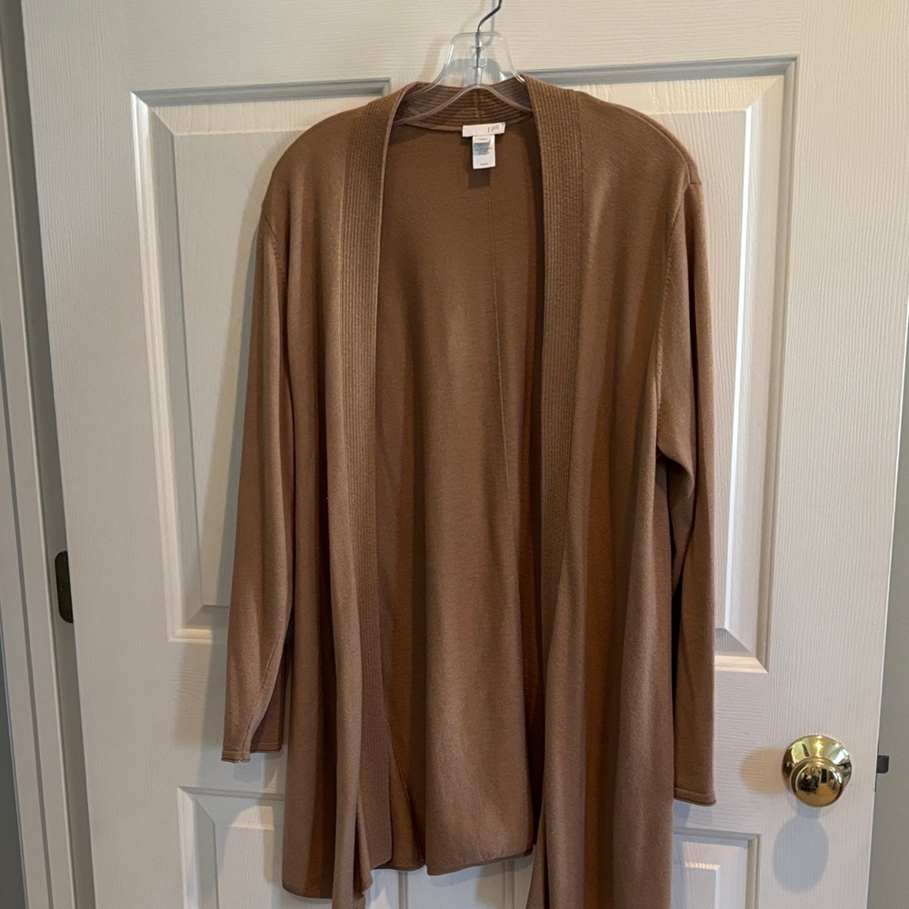 J. Jill Tan Open Front Cardigan